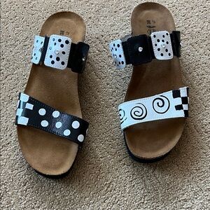 Naot Artistic Black and White Sandals